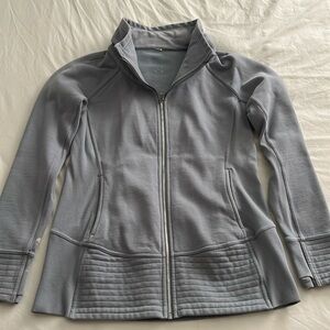 Lululemon / sweatshirt jacket pale blue large has some discoloration on sleeves